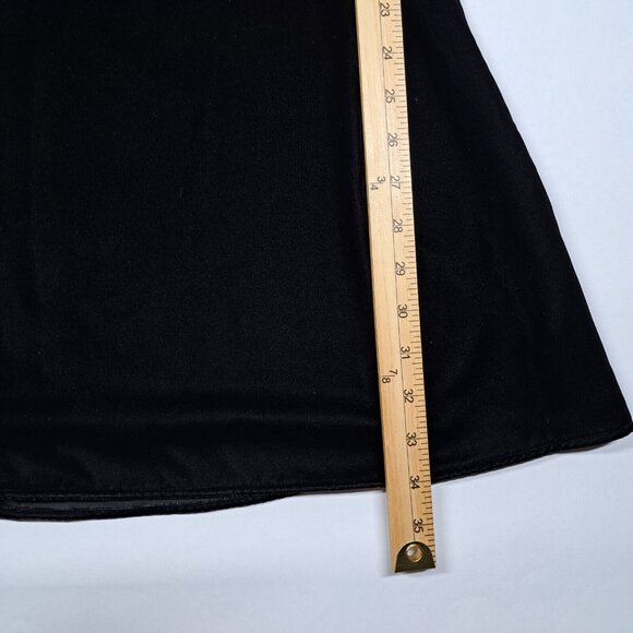 Davids Bridal Velvet Dress Black Halter Midi Sz 6 Formal Holiday Prom Wedding - Picture 7 of 11